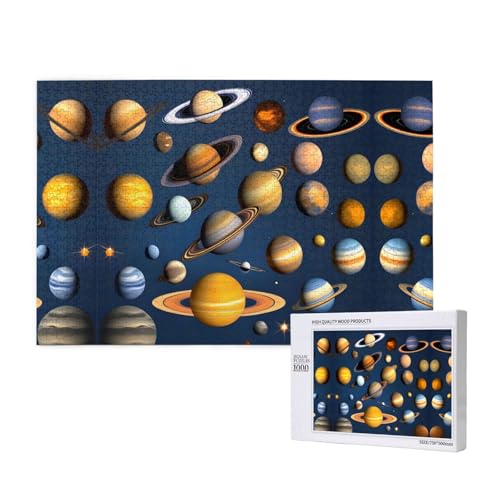 Poezjzw Sonnensystem Planeten Erwachsenen-Puzzle, klassisches Puzzle, 1000 Teile, Holzpuzzle, moderne Wohnkultur, intellektuelles Spiel, 75 x 50 cm Poezjzw Sonnensystem Planeten Erwachsenen-Puzzle, klassisches Puzzle, 1000 Teile, Holzpuzzle, moderne Wohnkultur, intellektuelles Spiel, 75 x 50 cm von POEZJZW