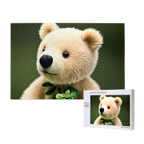 Poezjzw Sprout Bear Klassisches Puzzle für Erwachsene, 1000 Teile, Holzpuzzle, moderne Wohnkultur, intellektuelles Spiel, 75 x 50 cm von POEZJZW
