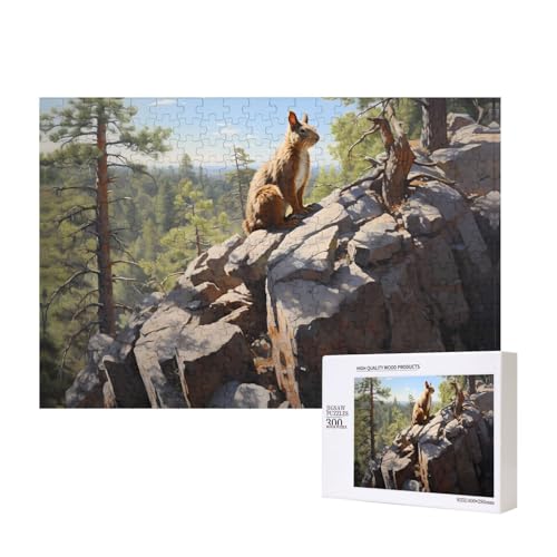 Poezjzw Squirrel On Rock Klassisches Puzzle für Erwachsene, 300 Teile, Holzpuzzle, moderne Wohnkultur, intellektuelles Spiel, 40 x 28 cm Poezjzw Squirrel On Rock Klassisches Puzzle für Erwachsene, 300 Teile, Holzpuzzle, moderne Wohnkultur, intellektuelles Spiel, 40 x 28 cm von POEZJZW