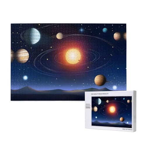 Poezjzw Sternenhimmel, klassisches Puzzle für Erwachsene, 1000 Teile, Holzpuzzle, moderne Wohnkultur, intellektuelles Spiel, 75 x 50 cm von POEZJZW