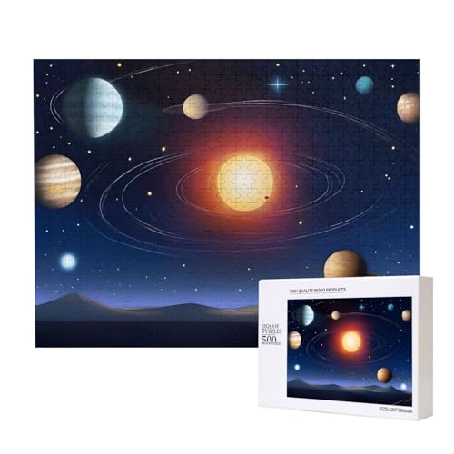 Poezjzw Sternenhimmel Erwachsene Classic Jigsaw 500 Teile Holzpuzzle Moderne Wohnkultur Intellektuelles Spiel 52 x 38 cm von POEZJZW