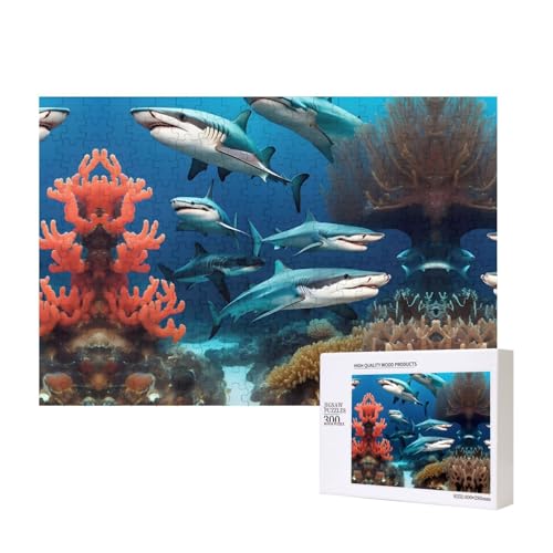 Poezjzw Submarine Shark Coral Erwachsenen-Puzzle, klassisches Puzzle, 300 Teile, Holzpuzzle, moderne Wohnkultur, intellektuelles Spiel, 40 x 28 cm Poezjzw Submarine Shark Coral Erwachsenen-Puzzle, klassisches Puzzle, 300 Teile, Holzpuzzle, moderne Wohnkultur, intellektuelles Spiel, 40 x 28 cm von POEZJZW