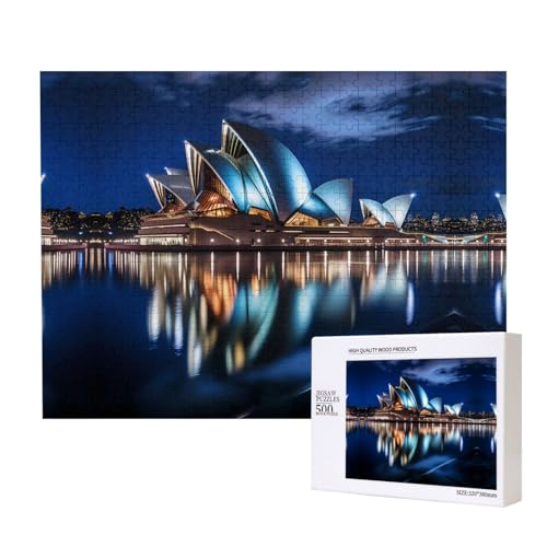 Poezjzw Sydney Opernhaus-Puzzles für Erwachsene, 500 Teile, Holzpuzzle für Familie, Freunde, Heimdekoration, Wandkunst, 50 x 38 cm Poezjzw Sydney Opernhaus-Puzzles für Erwachsene, 500 Teile, Holzpuzzle für Familie, Freunde, Heimdekoration, Wandkunst, 50 x 38 cm von POEZJZW