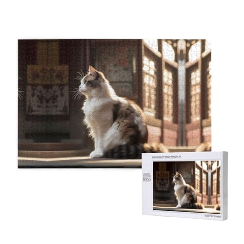 Poezjzw Tabby-Puzzles für Erwachsene, 1000 Teile, Holzpuzzle für Familie, Freunde, Heimdekoration, Wandkunst, 75 x 50 cm Poezjzw Tabby-Puzzles für Erwachsene, 1000 Teile, Holzpuzzle für Familie, Freunde, Heimdekoration, Wandkunst, 75 x 50 cm von POEZJZW