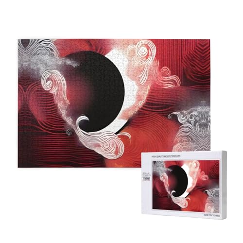 Poezjzw Tai Chi Holzpuzzle für Erwachsene, abstraktes Muster, 1000 Teile, modernes Heimdekor, intellektuelles Spiel, 75 x 50 cm von POEZJZW