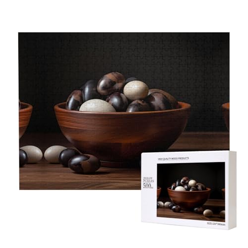 Poezjzw Tausendjährige Eier-Puzzles für Erwachsene, 500 Teile, Holzpuzzle für Familie, Freunde, Heimdekoration, Wandkunst, 50 x 38 cm Poezjzw Tausendjährige Eier-Puzzles für Erwachsene, 500 Teile, Holzpuzzle für Familie, Freunde, Heimdekoration, Wandkunst, 50 x 38 cm von POEZJZW