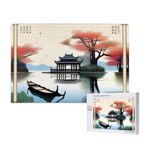 Poezjzw The Four Seasons Of Adult Classic Puzzle, 1000 Teile, Holzpuzzle, moderne Heimdekoration, intellektuelles Spiel, 75 x 50 cm von POEZJZW