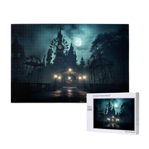 Poezjzw The Ghost In The Night Puzzles For Adult 1000 Pieces Wooden Jigsaw For Family Friend Home Decor Wall Art 29.5 X 19.7 In von POEZJZW