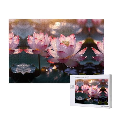 Poezjzw The Lotus in Full Bloom Puzzles für Erwachsene, 1000 Teile, Holzpuzzle für Familie, Freunde, Heimdekoration, Wandkunst, 75 x 50 cm Poezjzw The Lotus in Full Bloom Puzzles für Erwachsene, 1000 Teile, Holzpuzzle für Familie, Freunde, Heimdekoration, Wandkunst, 75 x 50 cm von POEZJZW