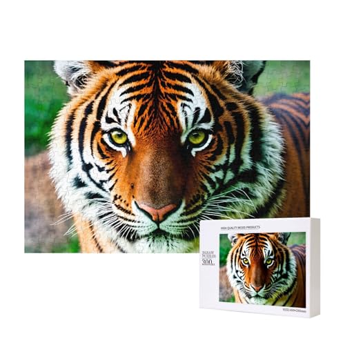 Poezjzw Tiger Klassisches Puzzle für Erwachsene, 300 Teile, Holzpuzzle, moderne Wohnkultur, intellektuelles Spiel, 40 x 28 cm von POEZJZW