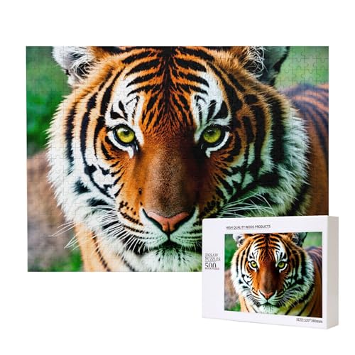 Poezjzw Tiger Klassisches Puzzle für Erwachsene, 500 Teile, Holzpuzzle, moderne Wohnkultur, intellektuelles Spiel, 52 x 38 cm Poezjzw Tiger Klassisches Puzzle für Erwachsene, 500 Teile, Holzpuzzle, moderne Wohnkultur, intellektuelles Spiel, 52 x 38 cm von POEZJZW