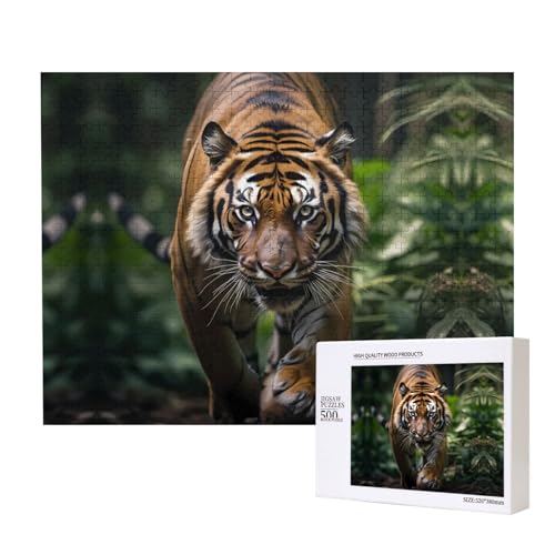 Poezjzw Tiger-Puzzles für Erwachsene, 500 Teile, Holzpuzzle für Familie, Freunde, Heimdekoration, Wandkunst, 50 x 38 cm Poezjzw Tiger-Puzzles für Erwachsene, 500 Teile, Holzpuzzle für Familie, Freunde, Heimdekoration, Wandkunst, 50 x 38 cm von POEZJZW