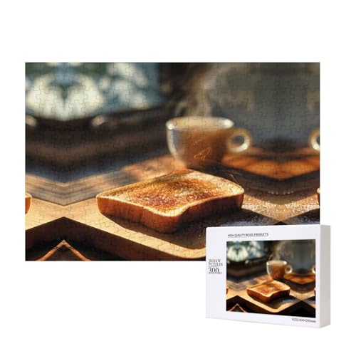 Poezjzw Toast-Puzzles für Erwachsene, 300 Teile, Holzpuzzle für Familie, Freunde, Heimdekoration, Wandkunst, 15,7 x 27,9 cm Poezjzw Toast-Puzzles für Erwachsene, 300 Teile, Holzpuzzle für Familie, Freunde, Heimdekoration, Wandkunst, 15,7 x 27,9 cm von POEZJZW