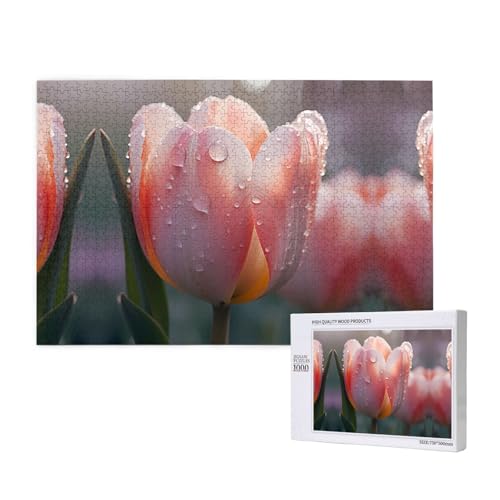 Poezjzw Tulpen-Puzzles für Erwachsene, 1000 Teile, Holzpuzzle für Familie, Freunde, Heimdekoration, Wandkunst, 75 x 50 cm Poezjzw Tulpen-Puzzles für Erwachsene, 1000 Teile, Holzpuzzle für Familie, Freunde, Heimdekoration, Wandkunst, 75 x 50 cm von POEZJZW