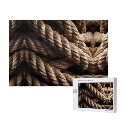 Poezjzw Twine Ball Puzzles für Erwachsene, 1000 Teile, Holzpuzzle für Familie, Freunde, Heimdekoration, Wandkunst, 75 x 50 cm von POEZJZW