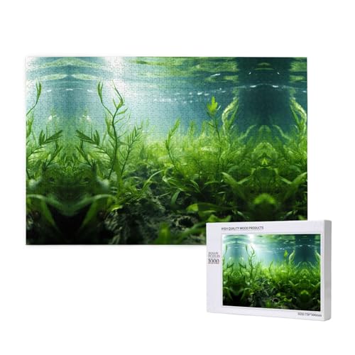 Poezjzw Unterwasserpflanzen-Puzzles für Erwachsene, 1000 Teile, Holzpuzzle für Familie, Freunde, Heimdekoration, Wandkunst, 75 x 50 cm Poezjzw Unterwasserpflanzen-Puzzles für Erwachsene, 1000 Teile, Holzpuzzle für Familie, Freunde, Heimdekoration, Wandkunst, 75 x 50 cm von POEZJZW