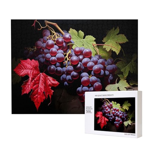 Poezjzw Verlockende Trauben-Puzzles für Erwachsene, 500 Teile, Holzpuzzle für Familie, Freunde, Heimdekoration, Wandkunst, 50 x 38 cm Poezjzw Verlockende Trauben-Puzzles für Erwachsene, 500 Teile, Holzpuzzle für Familie, Freunde, Heimdekoration, Wandkunst, 50 x 38 cm von POEZJZW