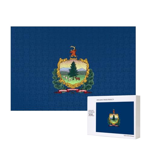 Poezjzw Vermont Staatsflaggen-Puzzles für Erwachsene, 300 Teile, Holzpuzzle für Familie, Freunde, Heimdekoration, Wandkunst, 15,7 x 27,9 cm Poezjzw Vermont Staatsflaggen-Puzzles für Erwachsene, 300 Teile, Holzpuzzle für Familie, Freunde, Heimdekoration, Wandkunst, 15,7 x 27,9 cm von POEZJZW
