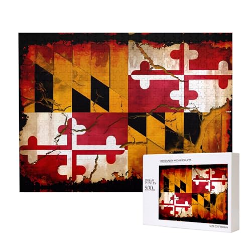 Poezjzw Vintage Holz Maryland Flagge Erwachsene Klassisches Puzzle 500 Teile Holzpuzzle Moderne Wohnkultur Intellektuelles Spiel 52 X 38 CM Poezjzw Vintage Holz Maryland Flagge Erwachsene Klassisches Puzzle 500 Teile Holzpuzzle Moderne Wohnkultur Intellektuelles Spiel 52 X 38 CM von POEZJZW