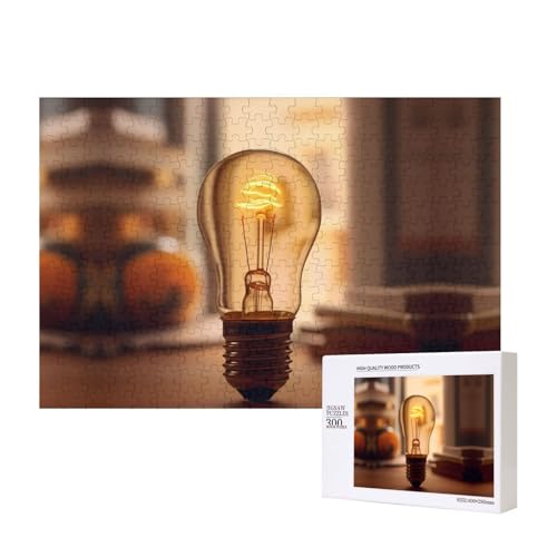 Poezjzw Warme Glühbirnen-Puzzles für Erwachsene, 300 Teile, Holzpuzzle für Familie, Freunde, Heimdekoration, Wandkunst, 15,7 x 27,9 cm Poezjzw Warme Glühbirnen-Puzzles für Erwachsene, 300 Teile, Holzpuzzle für Familie, Freunde, Heimdekoration, Wandkunst, 15,7 x 27,9 cm von POEZJZW