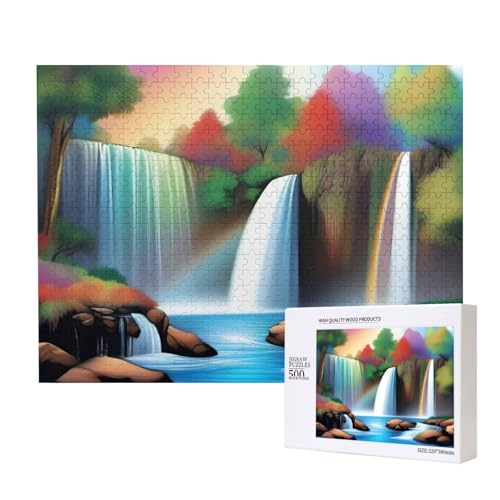 Poezjzw Wasserfall-Puzzle für Erwachsene, klassisches Puzzle, 500 Teile, Holzpuzzle, moderne Wohnkultur, intellektuelles Spiel, 52 x 38 cm Poezjzw Wasserfall-Puzzle für Erwachsene, klassisches Puzzle, 500 Teile, Holzpuzzle, moderne Wohnkultur, intellektuelles Spiel, 52 x 38 cm von POEZJZW