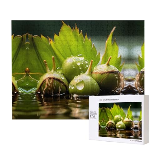 Poezjzw Wasserkastanien-Puzzles für Erwachsene, 500 Teile, Holzpuzzle für Familie, Freunde, Heimdekoration, Wandkunst, 50,4 x 38,1 cm Poezjzw Wasserkastanien-Puzzles für Erwachsene, 500 Teile, Holzpuzzle für Familie, Freunde, Heimdekoration, Wandkunst, 50,4 x 38,1 cm von POEZJZW