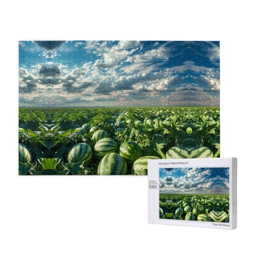 Poezjzw Wassermelonenfeld-Puzzles für Erwachsene, 1000 Teile, Holzpuzzle für Familie, Freunde, Heimdekoration, Wandkunst, 75 x 50 cm Poezjzw Wassermelonenfeld-Puzzles für Erwachsene, 1000 Teile, Holzpuzzle für Familie, Freunde, Heimdekoration, Wandkunst, 75 x 50 cm von POEZJZW