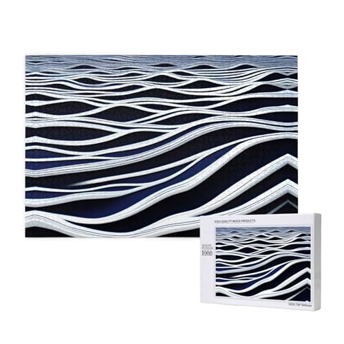 Poezjzw Waves Turbulentes klassisches Puzzle für Erwachsene, 1000 Teile, Holzpuzzle, moderne Heimdekoration, intellektuelles Spiel, 75 x 50 cm von POEZJZW