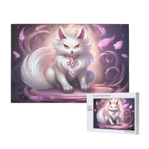 Poezjzw Weißer Fuchs Puzzles für Erwachsene, 1000 Teile, Holzpuzzle für Familie, Freunde, Heimdekoration, Wandkunst, 75 x 50 cm Poezjzw Weißer Fuchs Puzzles für Erwachsene, 1000 Teile, Holzpuzzle für Familie, Freunde, Heimdekoration, Wandkunst, 75 x 50 cm von POEZJZW