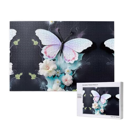 Poezjzw Weißer Schmetterling, klassisches Puzzle für Erwachsene, 1000 Teile, Holzpuzzle, moderne Wohnkultur, intellektuelles Spiel, 75 x 50 cm Poezjzw Weißer Schmetterling, klassisches Puzzle für Erwachsene, 1000 Teile, Holzpuzzle, moderne Wohnkultur, intellektuelles Spiel, 75 x 50 cm von POEZJZW