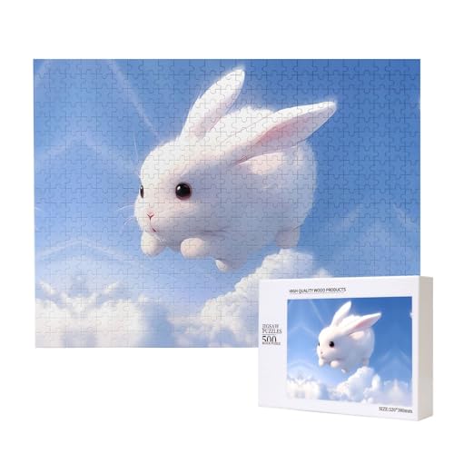 Poezjzw Weißes Kaninchenpuzzle für Erwachsene, 500 Teile, Holzpuzzle für Familie, Freunde, Heimdekoration, Wandkunst, 500 x 38 cm Poezjzw Weißes Kaninchenpuzzle für Erwachsene, 500 Teile, Holzpuzzle für Familie, Freunde, Heimdekoration, Wandkunst, 500 x 38 cm von POEZJZW