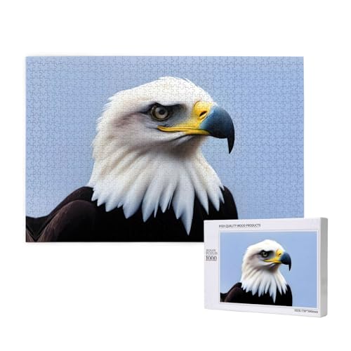 Poezjzw Weißkopf-Puzzle für Erwachsene, klassisches Puzzle, 1000 Teile, Holzpuzzle, moderne Heimdekoration, intellektuelles Spiel, 75 x 50 cm von POEZJZW