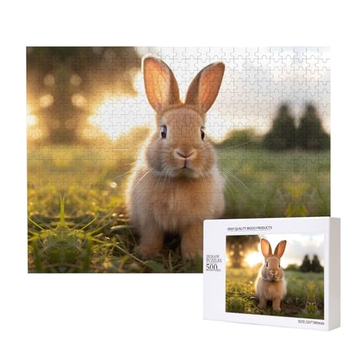 Poezjzw Weißohriges Kaninchen-Puzzles für Erwachsene, 500 Teile, Holzpuzzle für Familie, Freunde, Heimdekoration, Wandkunst, 50 x 38 cm Poezjzw Weißohriges Kaninchen-Puzzles für Erwachsene, 500 Teile, Holzpuzzle für Familie, Freunde, Heimdekoration, Wandkunst, 50 x 38 cm von POEZJZW