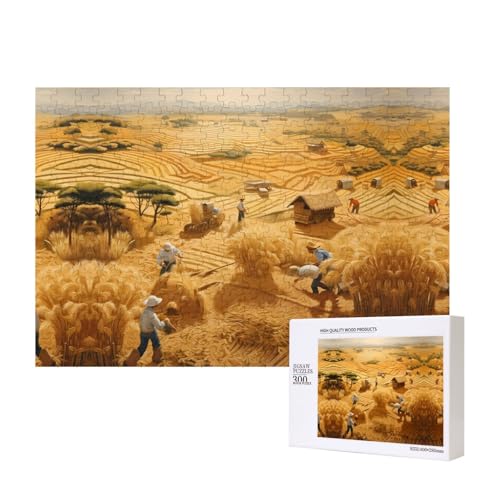 Poezjzw Weizenernte-Puzzles für Erwachsene, 300 Teile, Holzpuzzle für Familie, Freunde, Heimdekoration, Wandkunst, 15,7 x 27,9 cm Poezjzw Weizenernte-Puzzles für Erwachsene, 300 Teile, Holzpuzzle für Familie, Freunde, Heimdekoration, Wandkunst, 15,7 x 27,9 cm von POEZJZW