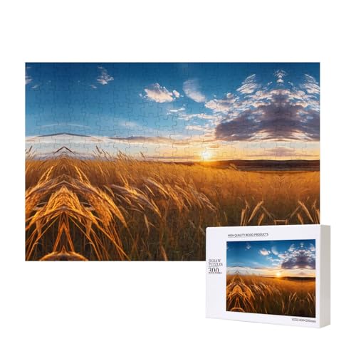 Poezjzw Weizenwellen-Puzzles für Erwachsene, 300 Teile, Holzpuzzle für Familie, Freunde, Heimdekoration, Wandkunst, 15,7 x 27,9 cm Poezjzw Weizenwellen-Puzzles für Erwachsene, 300 Teile, Holzpuzzle für Familie, Freunde, Heimdekoration, Wandkunst, 15,7 x 27,9 cm von POEZJZW