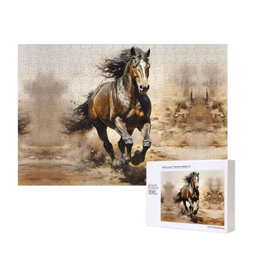 Poezjzw Westernpferd Klassisches Puzzle für Erwachsene, 300 Teile, Holzpuzzle, moderne Wohnkultur, intellektuelles Spiel, 40 x 28 cm Poezjzw Westernpferd Klassisches Puzzle für Erwachsene, 300 Teile, Holzpuzzle, moderne Wohnkultur, intellektuelles Spiel, 40 x 28 cm von POEZJZW