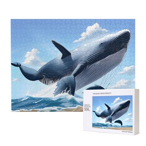 Poezjzw Whale Klassisches Puzzle für Erwachsene, 500 Teile, Holzpuzzle, moderne Wohnkultur, intellektuelles Spiel, 52 x 38 cm Poezjzw Whale Klassisches Puzzle für Erwachsene, 500 Teile, Holzpuzzle, moderne Wohnkultur, intellektuelles Spiel, 52 x 38 cm von POEZJZW