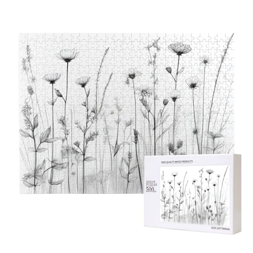 Poezjzw Wildflowers Klassisches Puzzle für Erwachsene, 500 Teile, Holzpuzzle, moderne Wohnkultur, intellektuelles Spiel, 52 x 38 cm Poezjzw Wildflowers Klassisches Puzzle für Erwachsene, 500 Teile, Holzpuzzle, moderne Wohnkultur, intellektuelles Spiel, 52 x 38 cm von POEZJZW