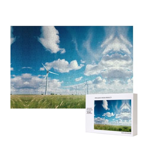 Poezjzw Windmühlen-Puzzles für Erwachsene, 300 Teile, Holzpuzzle für Familie, Freunde, Heimdekoration, Wandkunst, 15,7 x 27,9 cm von POEZJZW
