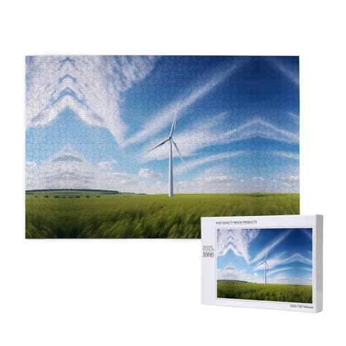 Poezjzw Windrad-Puzzles für Erwachsene, 1000 Teile, Holzpuzzle für Familie, Freunde, Heimdekoration, Wandkunst, 75 x 50 cm Poezjzw Windrad-Puzzles für Erwachsene, 1000 Teile, Holzpuzzle für Familie, Freunde, Heimdekoration, Wandkunst, 75 x 50 cm von POEZJZW