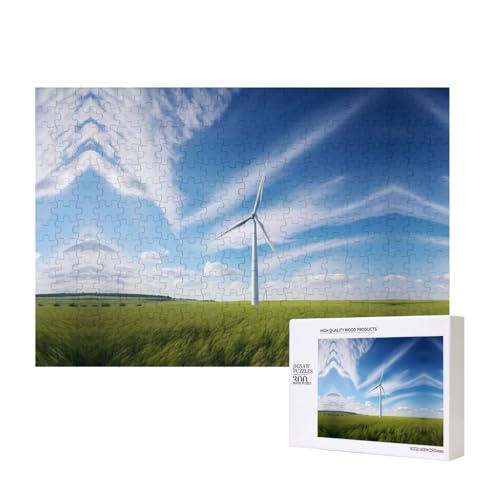 Poezjzw Windrad-Puzzles für Erwachsene, 300 Teile, Holzpuzzle für Familie, Freunde, Heimdekoration, Wandkunst, 15,7 x 27,9 cm von POEZJZW