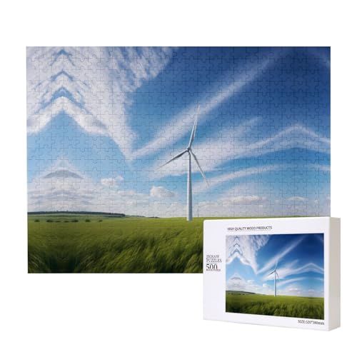 Poezjzw Windrad-Puzzles für Erwachsene, 500 Teile, Holzpuzzle für Familie, Freunde, Heimdekoration, Wandkunst, 50 x 38 cm Poezjzw Windrad-Puzzles für Erwachsene, 500 Teile, Holzpuzzle für Familie, Freunde, Heimdekoration, Wandkunst, 50 x 38 cm von POEZJZW