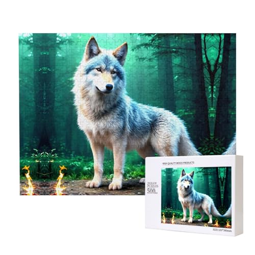 Poezjzw Wolf Klassisches Puzzle für Erwachsene, 500 Teile, Holzpuzzle, moderne Wohnkultur, intellektuelles Spiel, 52 x 38 cm Poezjzw Wolf Klassisches Puzzle für Erwachsene, 500 Teile, Holzpuzzle, moderne Wohnkultur, intellektuelles Spiel, 52 x 38 cm von POEZJZW