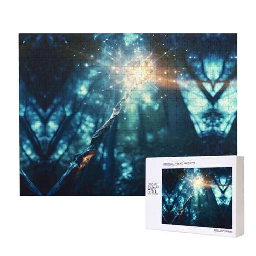 Poezjzw Zauberstab-Puzzles für Erwachsene, 500 Teile, Holzpuzzle für Familie, Freunde, Heimdekoration, Wandkunst, 50 x 38 cm Poezjzw Zauberstab-Puzzles für Erwachsene, 500 Teile, Holzpuzzle für Familie, Freunde, Heimdekoration, Wandkunst, 50 x 38 cm von POEZJZW