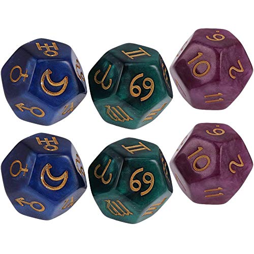 POFET 2 Set 6-teiliges mehrfarbiges 12-seitiges Harzwürfel Astrologie Tarot Constellation Divination Model A. POFET 2 Set 6-teiliges mehrfarbiges 12-seitiges Harzwürfel Astrologie Tarot Constellation Divination Model A. von POFET