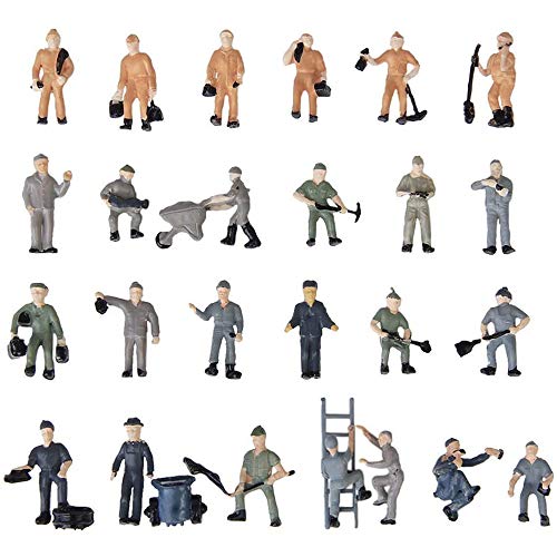 POFET 25pcs 1:87 Figuren Gemalte Figuren Miniaturen von Eisenbahnarbeitern mit Eimer und Leiter POFET 25pcs 1:87 Figuren Gemalte Figuren Miniaturen von Eisenbahnarbeitern mit Eimer und Leiter von POFET