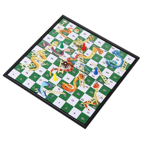 POFET Magnetisches Klappbrettspiel-Set „Snakes and Ladders“, lustiges Familienspiel POFET Magnetisches Klappbrettspiel-Set „Snakes and Ladders“, lustiges Familienspiel von POFET