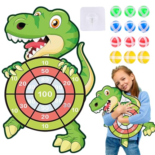 POHOVE Dinosaurier-Spielzeug für Kinder, Klettverschluss-Dartscheibe mit 12 klebrigen Kugeln, Indoor und Outdoor hängende Dart-Wurfspiel-Sets Geburtstagsgeschenke für Kinder POHOVE Dinosaurier-Spielzeug für Kinder, Klettverschluss-Dartscheibe mit 12 klebrigen Kugeln, Indoor und Outdoor hängende Dart-Wurfspiel-Sets Geburtstagsgeschenke für Kinder von POHOVE