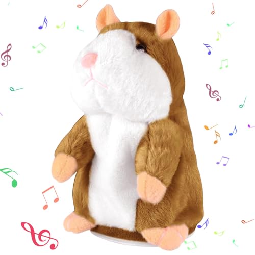 Sprechendes Hamster-Spielzeug, wiederholtes sprechendes Plüschtier, elektronisches lustiges Kinder-Stofftier, geeignet für Kinder Interaktion, Früherziehung, geburtstagsgeschenk(FARBE:Hellbraun) von POHOVE