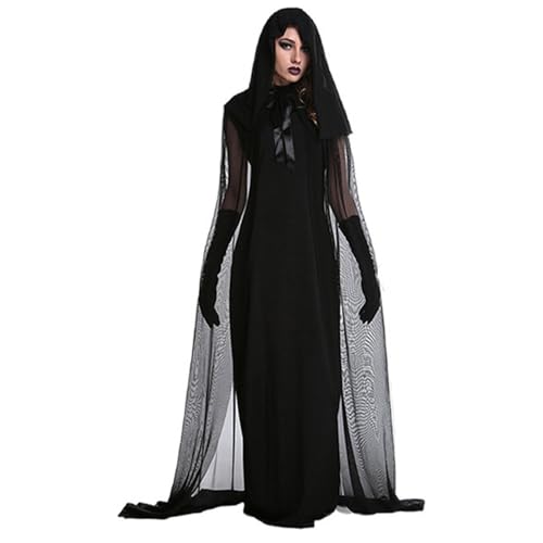 POIUIYQA Damen Halloween Kostüm Erwachsene Horror Zombie Geist Braut Kostüm Gruselig Karneval Verkleidung Party Dämonen Kostüm Cosplay Kleid Schwarz Kostüm Geisterbraut POIUIYQA Damen Halloween Kostüm Erwachsene Horror Zombie Geist Braut Kostüm Gruselig Karneval Verkleidung Party Dämonen Kostüm Cosplay Kleid Schwarz Kostüm Geisterbraut von POIUIYQA